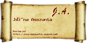 Jóna Asszunta névjegykártya